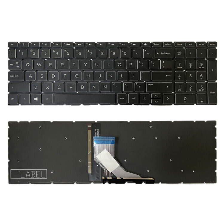 EDA005095001.jpg Clavier rétroéclairé pour ordinateur portable Crystal Cap US Version, For HP Pavilion Gaming 15-DK – Image 1