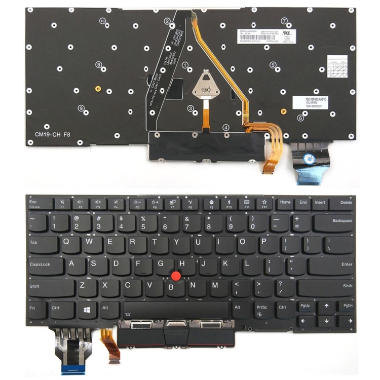 EDA005126901.jpg Clavier d'ordinateur portable rétroéclairé version américaine, For Lenovo Thinkpad X1 Carbon 8th Gen 2020 – Image 1