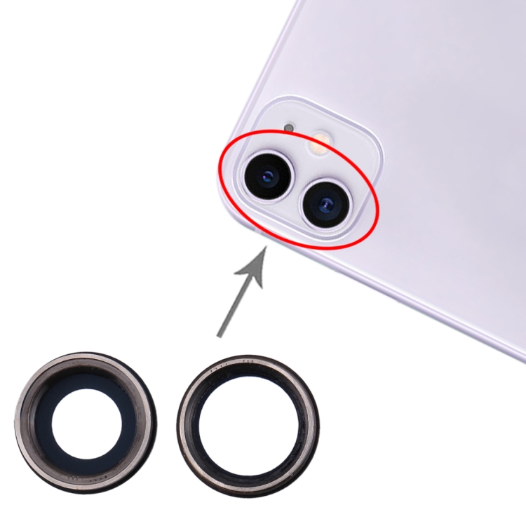 IP110044.jpg Lunette de caméra arrière 2 PCS avec cache d'objectif pour iPhone 11 – Image 1