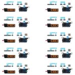 Ensemble de grilles anti-poussière pour haut-parleur 6 en 1 pour iPhone 16 Pro Max, For iPhone 16 Pro Max