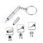 Kit de réparation 3 en 1 porte-clés avec 3 tournevis: croix 1,5, droit 1,5, écrou étoile M2,5 pour téléphone intelligent, montres, lunettes (argent) – Image 2