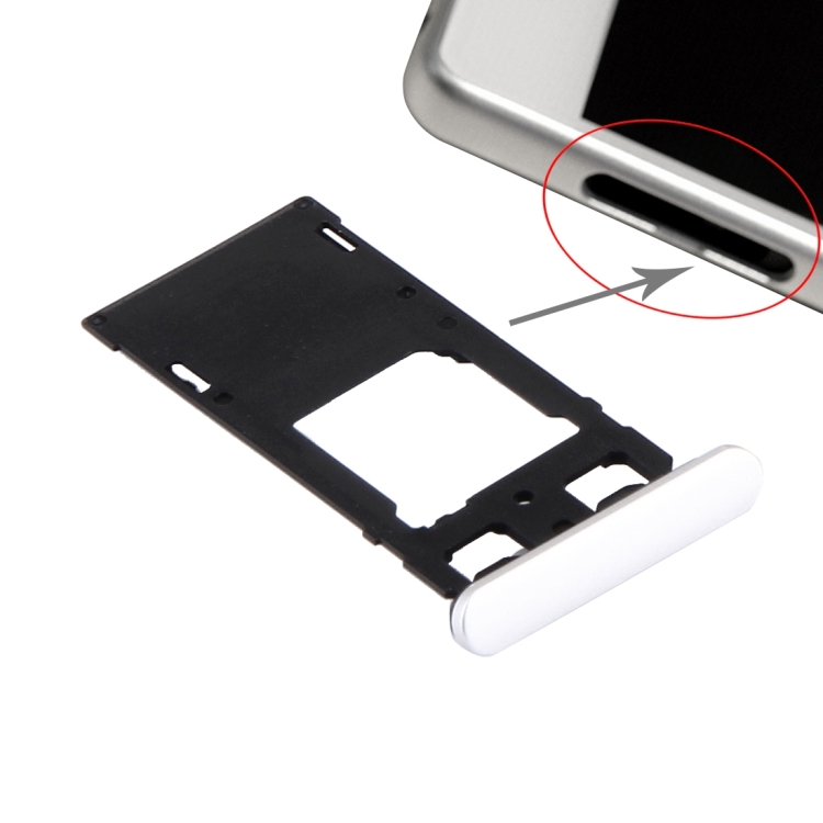 SP1200W.jpg Plateau pour carte SIM + plateau pour carte Micro SD/SIM + bouchon anti-poussière pour port de fente pour carte pour Sony Xperia X (version double SIM), For Xperia X Dual SIM White, For Xperia X Dual SIM, For Xperia X Dual SIM Rose – Image 1