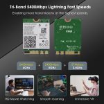 WAVLINK WN675X3M Module de carte réseau Wi-Fi 6E tri-bande BT 5.2 adaptateur réseau 5400Mbps – Image 5