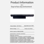 Batteries pour ordinateur portable 4400 mAh compatibles avec les modèles Sony PCG-61212t et 61211T, VGP-BPS22 – Image 9