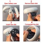 Pour les pièces de rechange de Meta Quest 2, Right Handle Inner Shell, Right Handle Grip Shell, Left Handle Grip Shell, Controller  Black Disk Cove Right & Left, Controller Black Disk Cove Right, Controller Black Disk Cove Left – Image 5